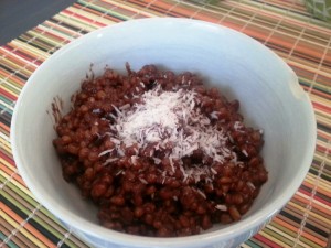 Warm Chocolate Wheat Berry Porridge / The Kicking Kitchen
